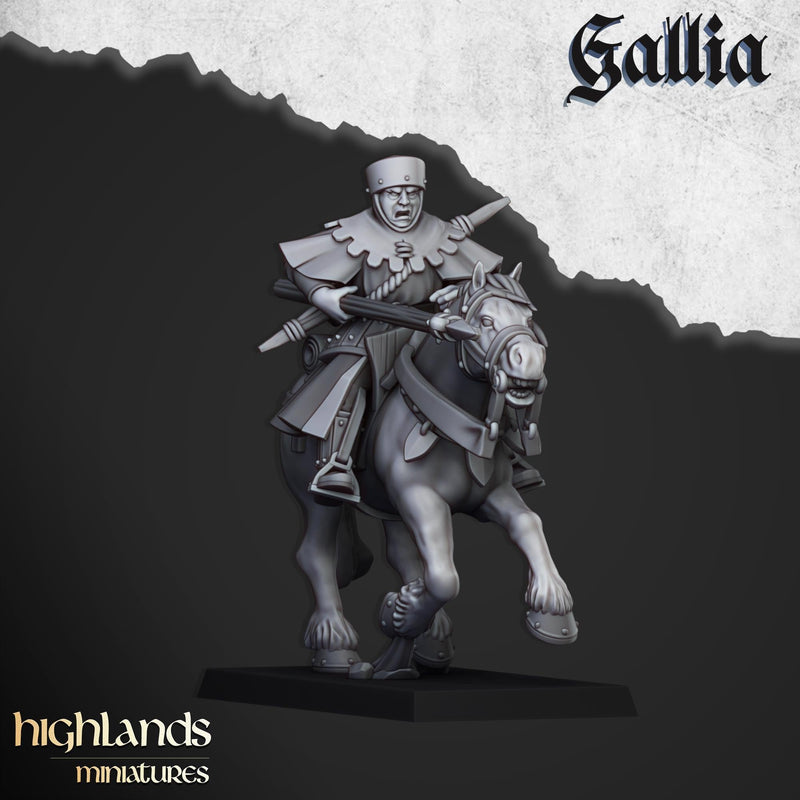 Mounted Men at Arms mini set - 28/32mm Scale Premium Resin Models for Wargaming and RPG, DnD, Human, Gallia, Durable, High Quality Cavalry-3