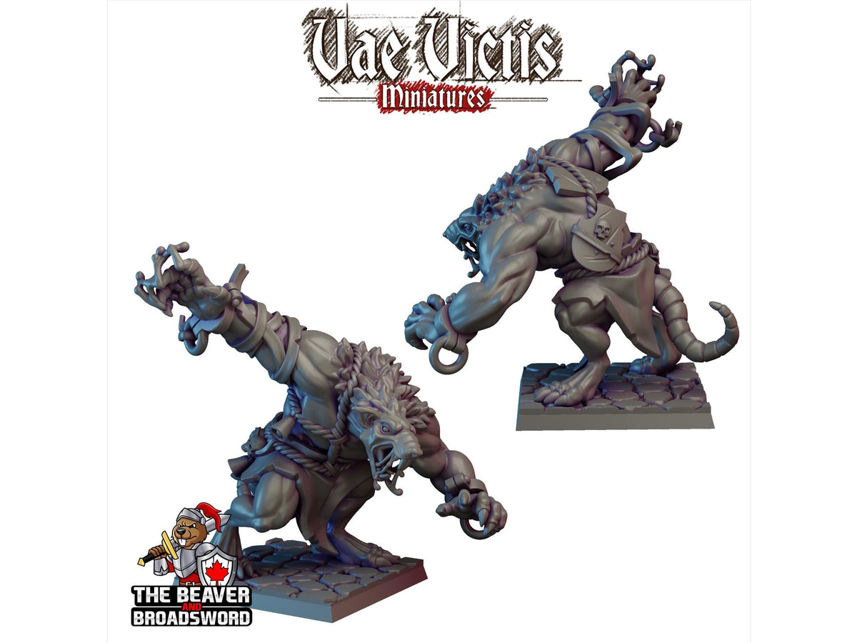Giant Rat Warband Mini set- Monster, Mutant, Wererat, DnD, Fantasy- High Quality Resin Printed 28mm 32mm Tabletop Miniatures, Tough Figurine-4