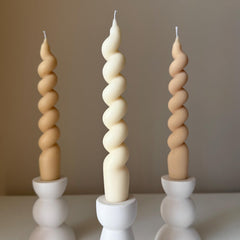 Handmade Spiral Soy Wax Taper Candle: Decorative Centerpiece-2