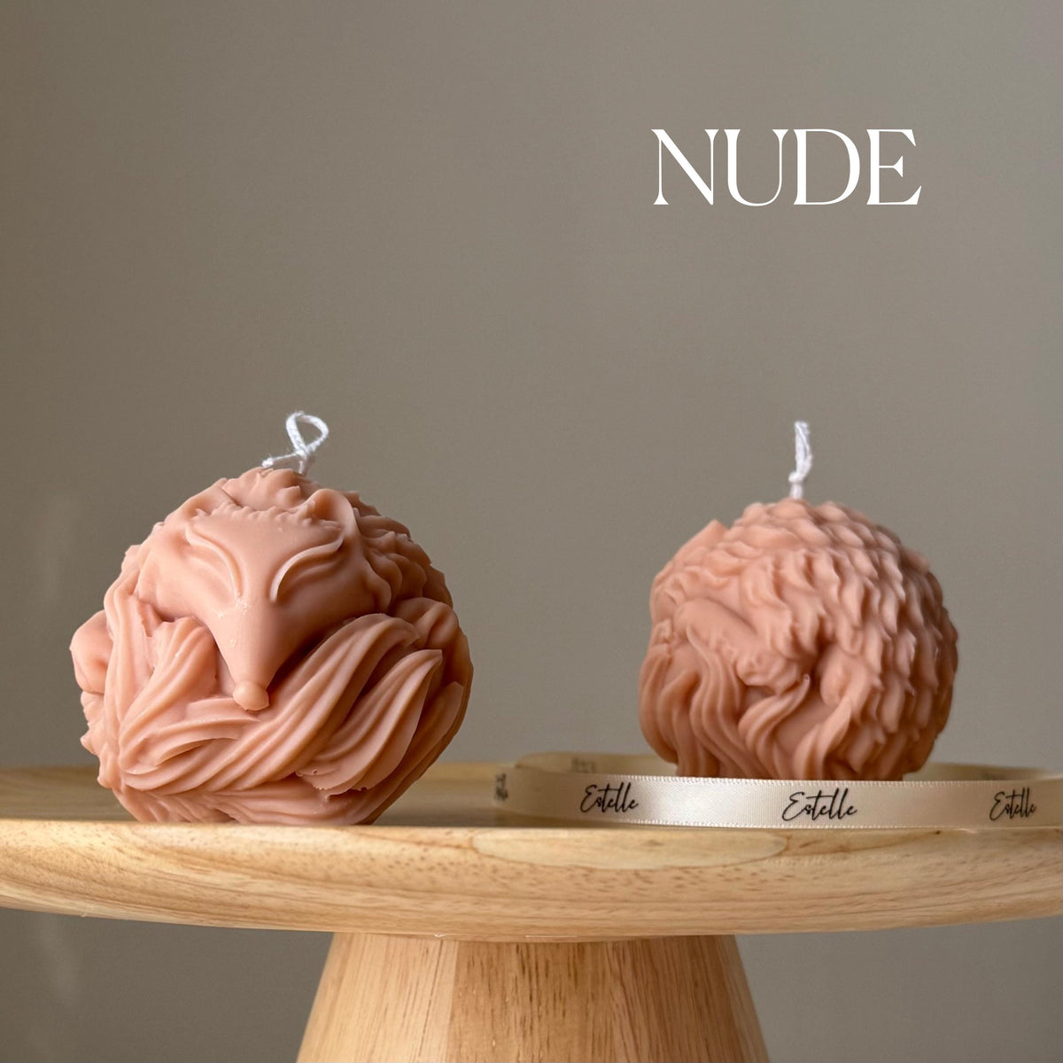 Fox Ball Soy Candle: Handmade Sculptural Home Decor-2