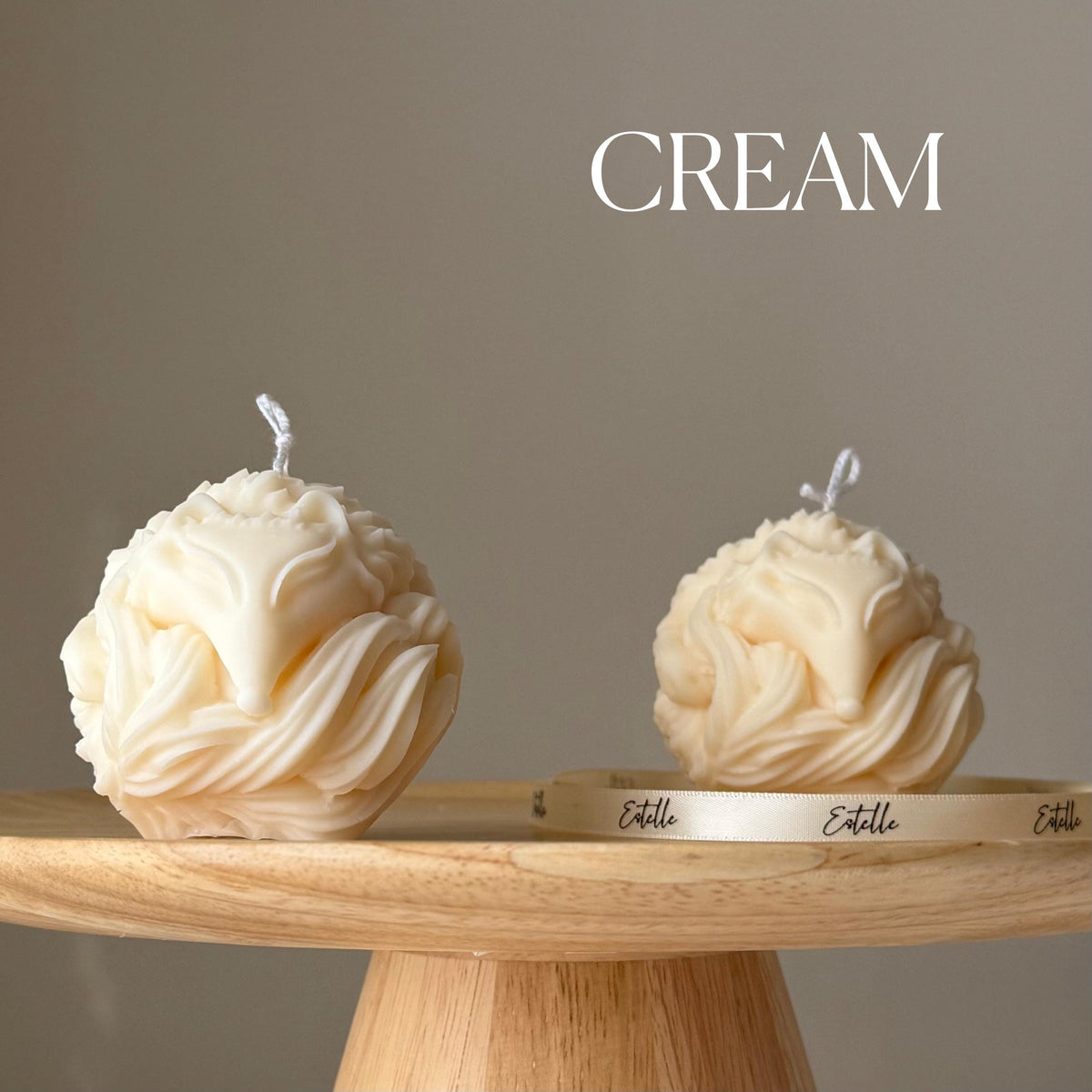 Fox Ball Soy Candle: Handmade Sculptural Home Decor-3