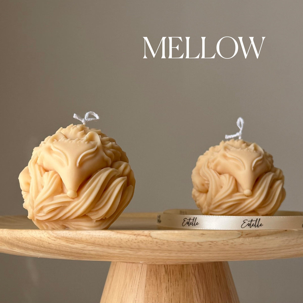 Fox Ball Soy Candle: Handmade Sculptural Home Decor-4