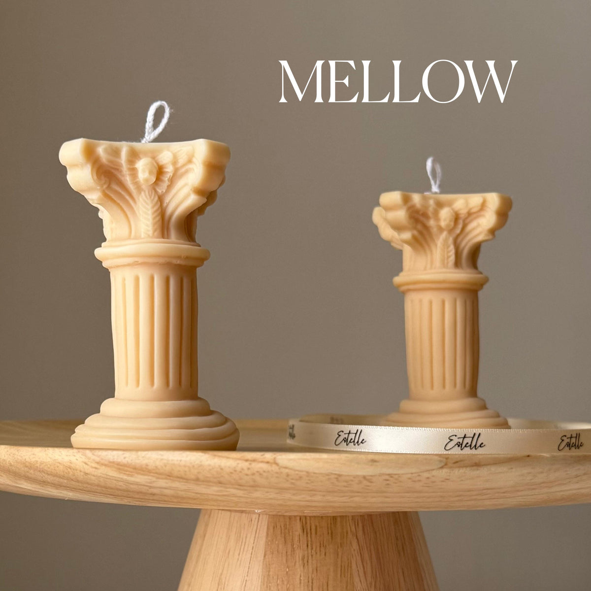 Tiny Column Soy Candle: Handmade Sculptural Home Decor-4