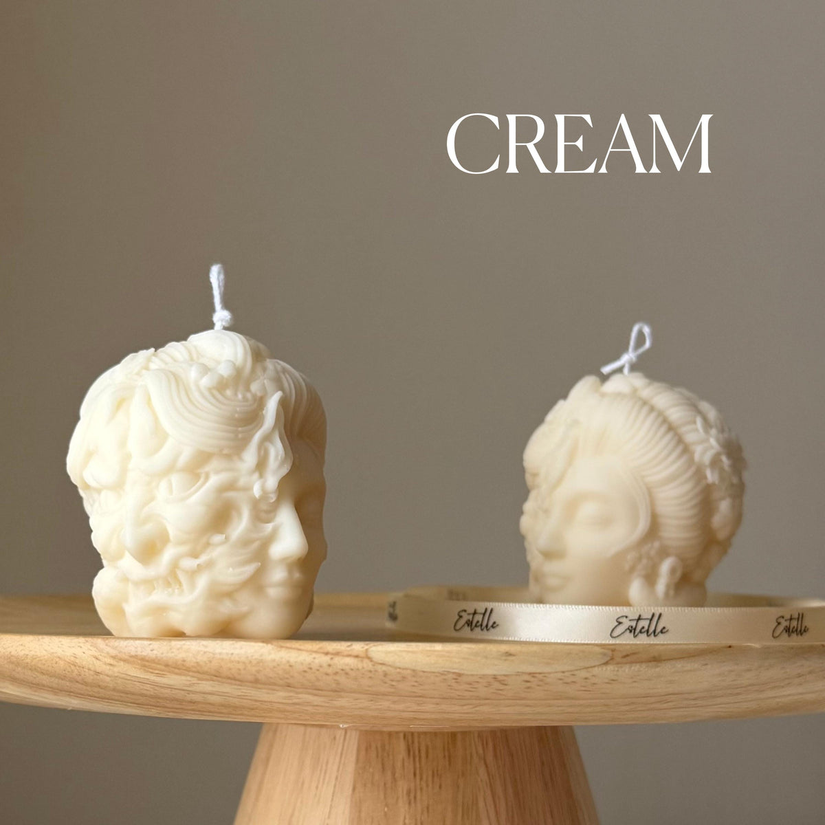 Sculptural Lady Head Candle | Handmade Soy Wax Decor-3