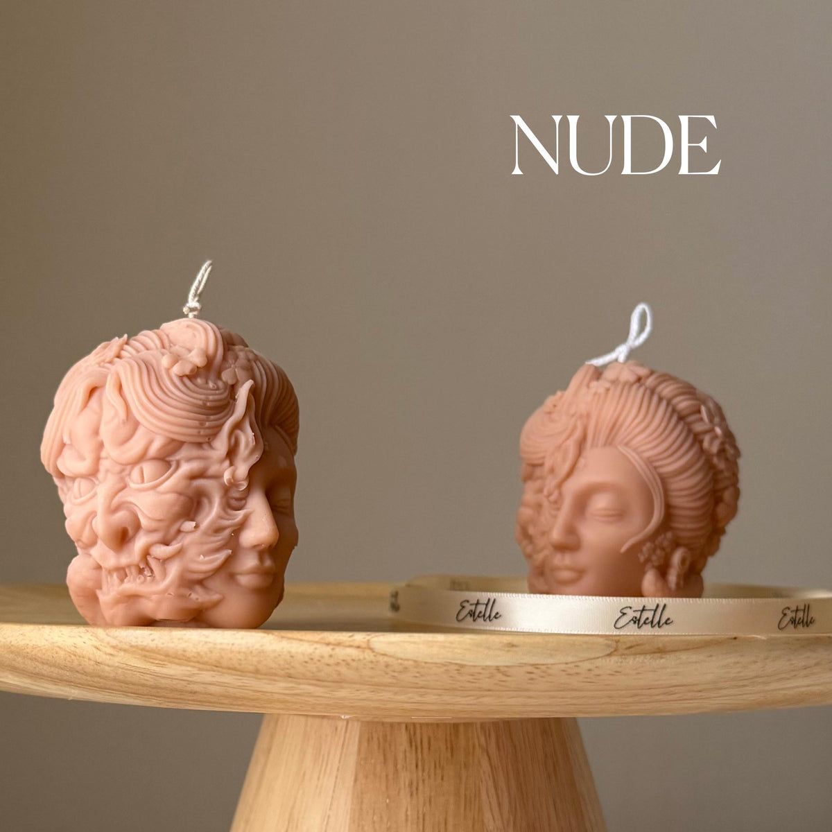 Sculptural Lady Head Candle | Handmade Soy Wax Decor-2