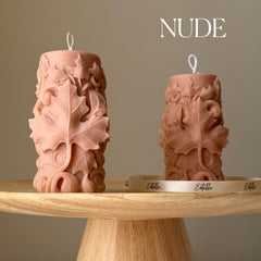Handmade Maple Leaf Soy Pillar Candle: Home Decor Gift-2