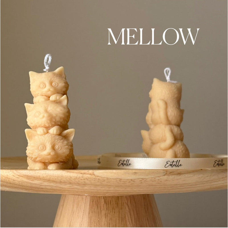 Sculptural Tiny Kittens Candle: Handmade Soy Wax Home Decor-4