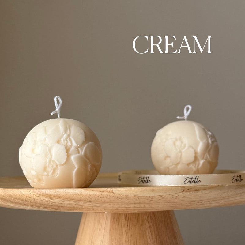 Orchid Soy Candle Ball | Handmade Floral Home Decor-3
