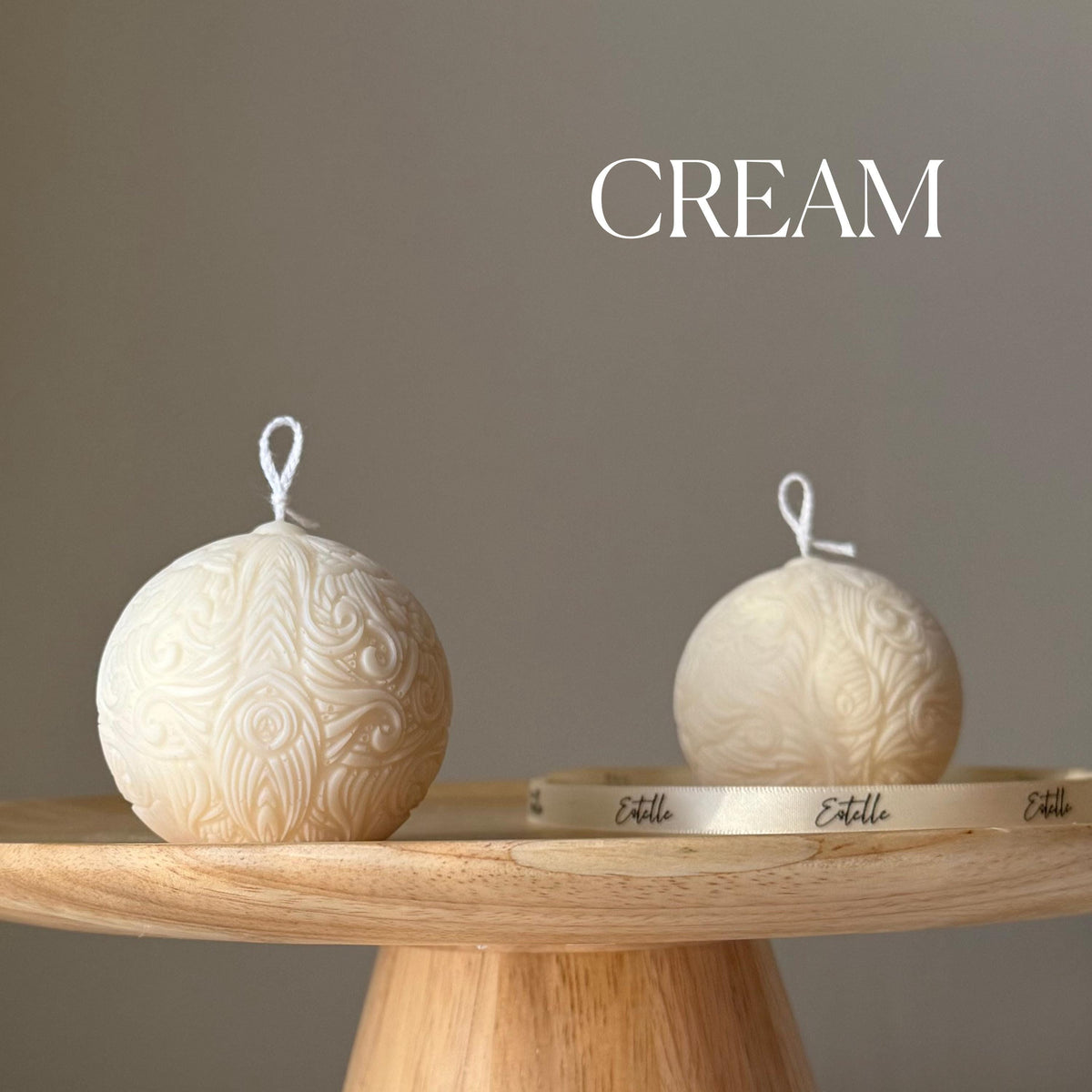 Patterned Ball Soy Candle: Handmade Home Decor, New Home Gift-3