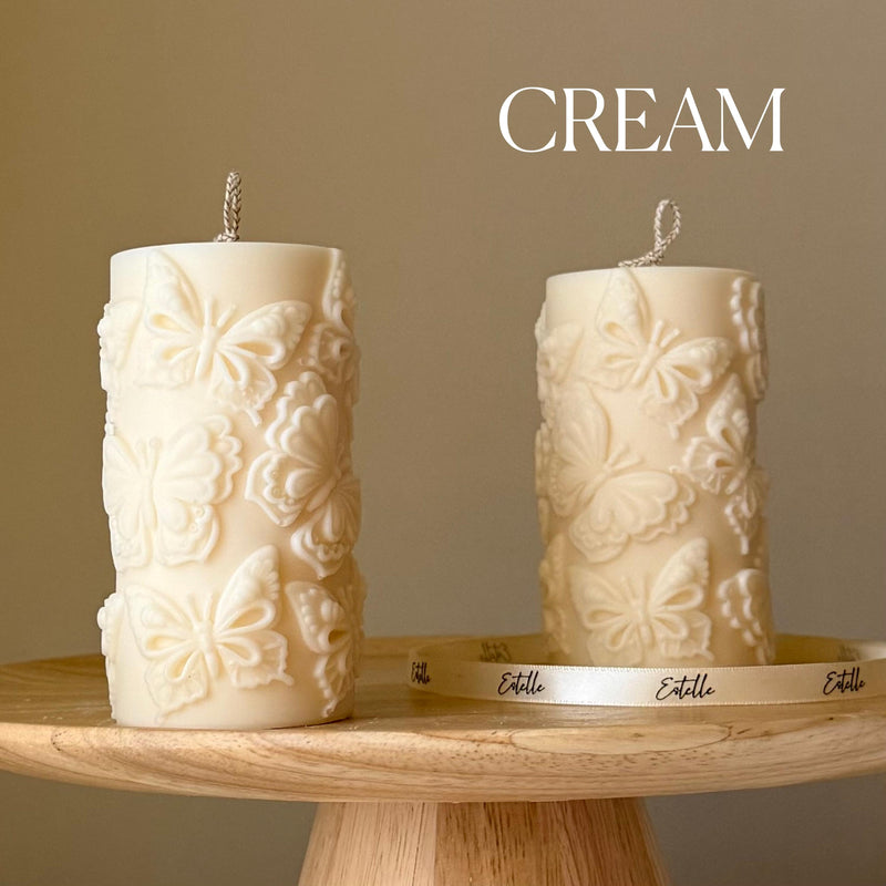 Butterfly Pillar Candle: Shaped Soy Wax Candle, Home Decor-3