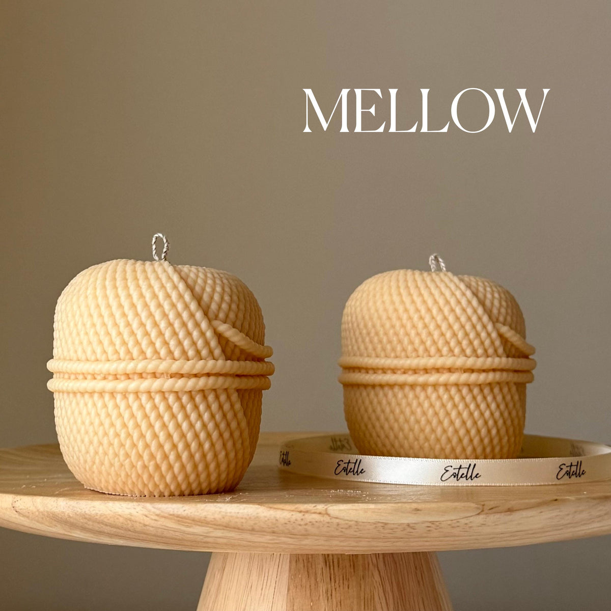 Knitting Wool Soy Candle: Handmade Pillar Candle, Home Decor-4