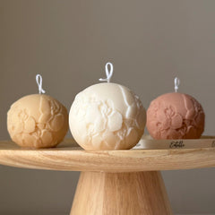 Orchid Soy Candle Ball | Handmade Floral Home Decor-1