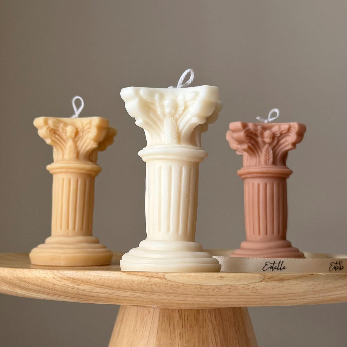 Tiny Column Soy Candle: Handmade Sculptural Home Decor-1