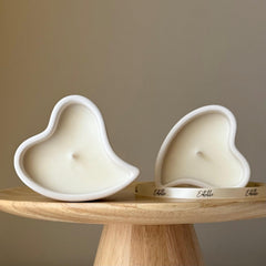 Heart Shaped Soy Wax Candle in Jesmonite Jar: Handmade Scented Candle-1