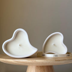 Heart Shaped Soy Wax Candle in Jesmonite Jar: Handmade Scented Candle-3