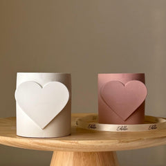 Heart Shaped Soy Wax Candle: Jesmonite Vessel, Handmade Scented Candle-1