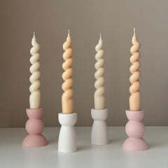 Handmade Spiral Soy Wax Taper Candle: Decorative Centerpiece-1