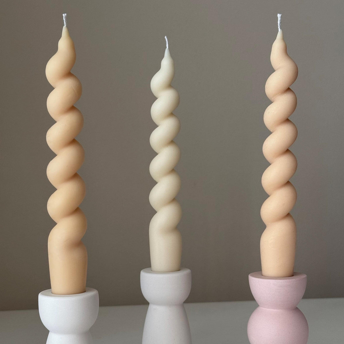 Handmade Spiral Soy Wax Taper Candle: Decorative Centerpiece-3