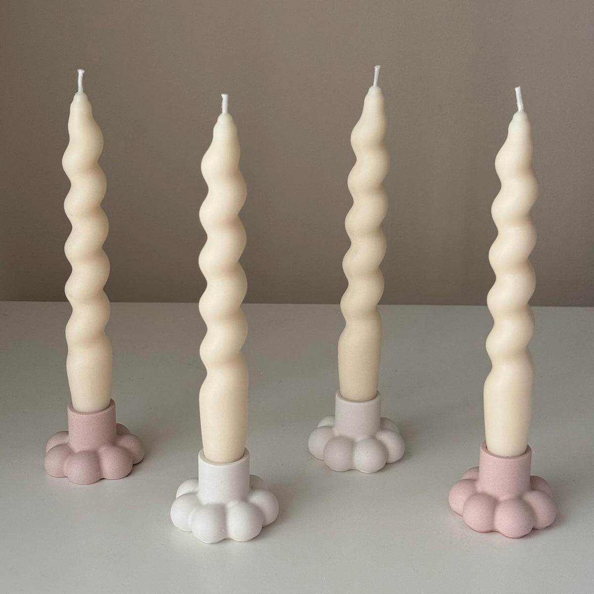 Flower Candlestick Holder: Jesmonite Table Decor-1