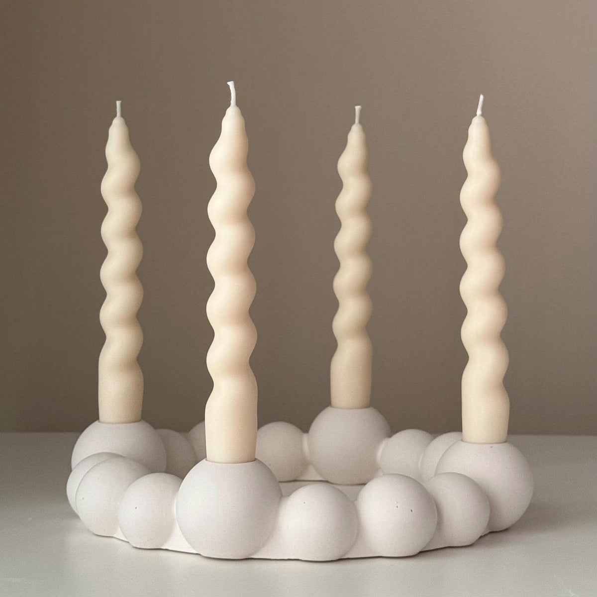 Bubbles Candlestick Holder: Jesmonite Taper Candle, Wedding Table Decor-1