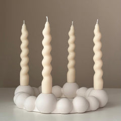 Bubbles Candlestick Holder: Jesmonite Taper Candle, Wedding Table Decor-1