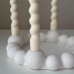 Bubbles Candlestick Holder: Jesmonite Taper Candle, Wedding Table Decor-2