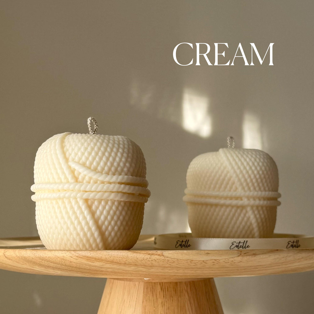 Knitting Wool Soy Candle: Handmade Pillar Candle, Home Decor-3