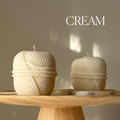 Knitting Wool Soy Candle: Handmade Pillar Candle, Home Decor-3