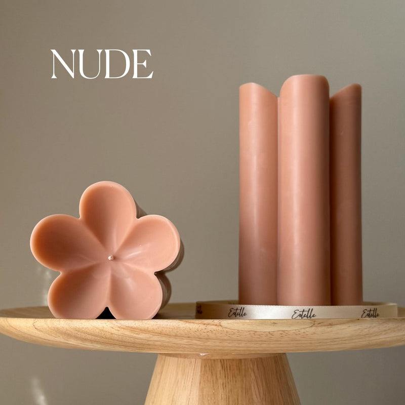 Flower Pillar Soy Candle: Handmade Home Decor, New Home Gift-2