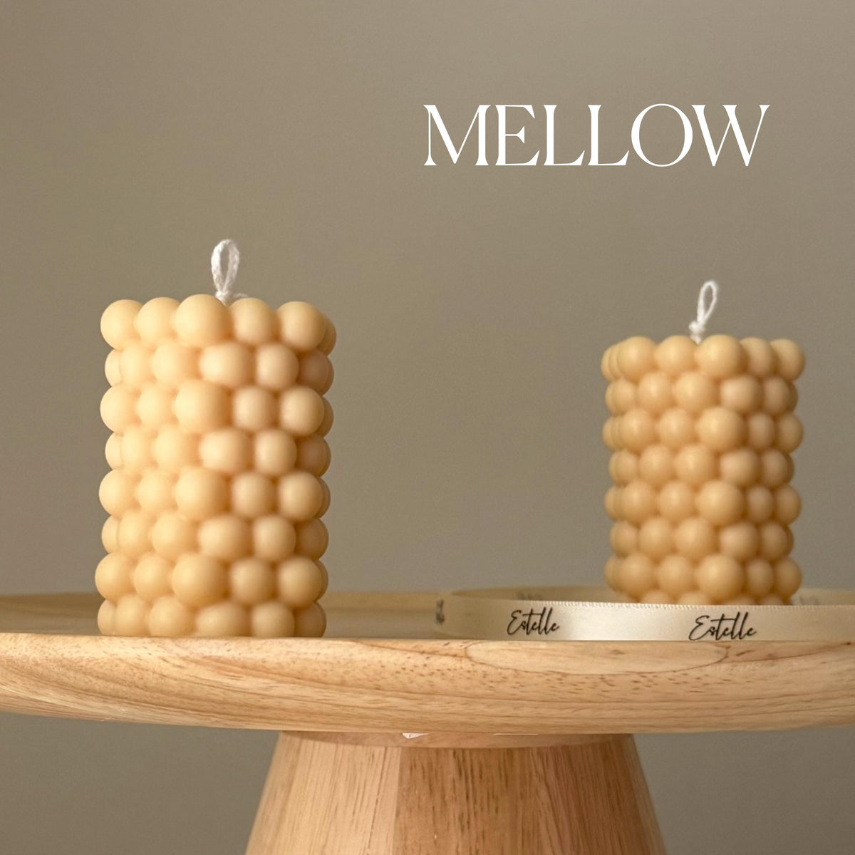 Bubble Soy Pillar Candle: Handmade Home Decor Gift-4