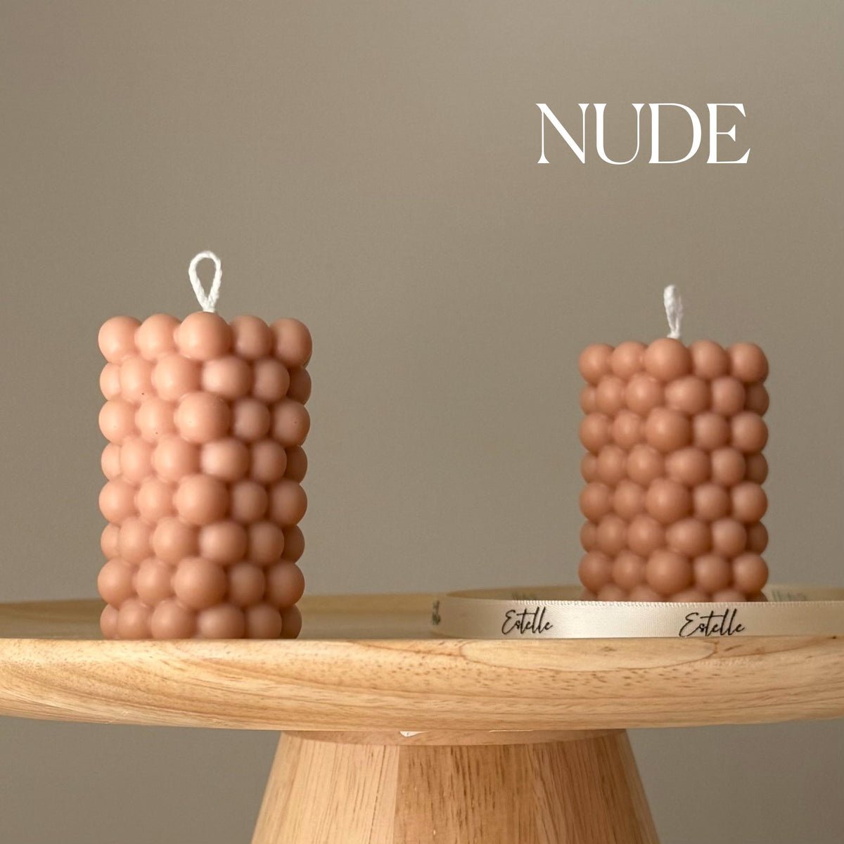 Bubble Soy Pillar Candle: Handmade Home Decor Gift-2