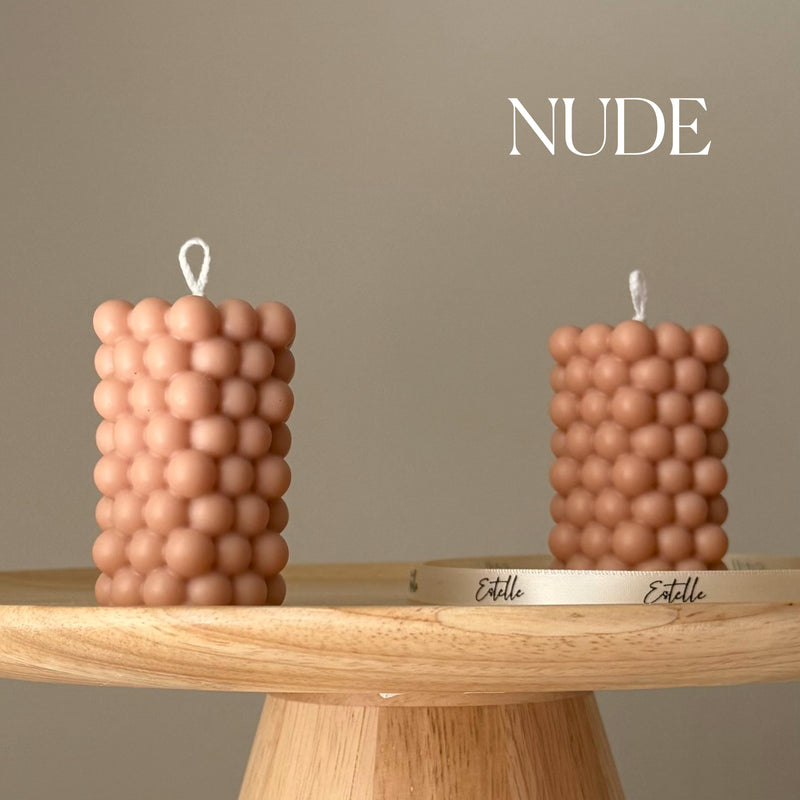 Bubble Soy Pillar Candle: Handmade Home Decor Gift-2