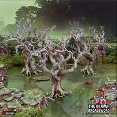 Wildwood Trees - The Gloaming Swamps by Printable Scenery, DnD, Wargaming, High Quality 3D Printed, Swamp Theme, 28mm 32mm scales, D&D-1