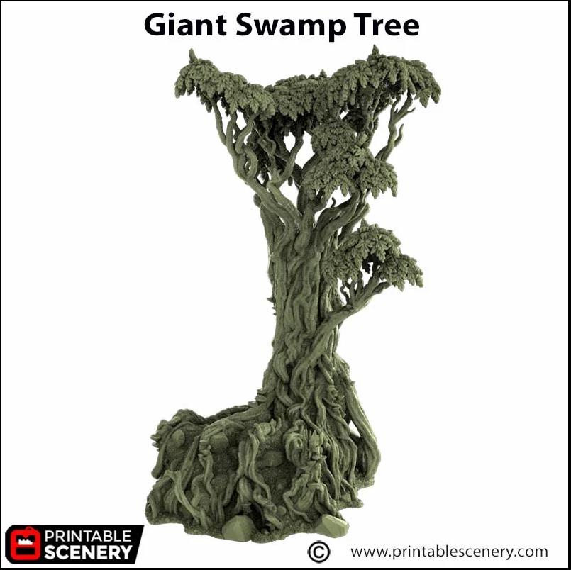 Giant Swamp Tree and Hovel - The Gloaming Swamps by Printable Scenery, DnD, Wargaming, High Quality 3D Printed, 28mm 32mm scales, D&D-6