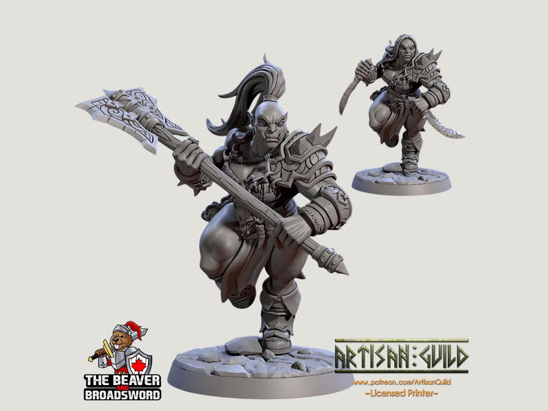 Mountain Orc E Fighter, Barbarian, Ranger premium DnD mini - High Quality Resin Printed 28mm 32mm Tabletop Miniature, Tough Durable Figurine-1