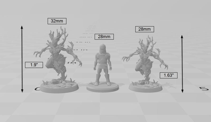 Barkwraith Spriggan B DnD Mini, Fighter, Fey, Dryad, Elven- High Quality Resin Printed DnD 28mm 32mm Tabletop Miniature, Tough Figurine-2