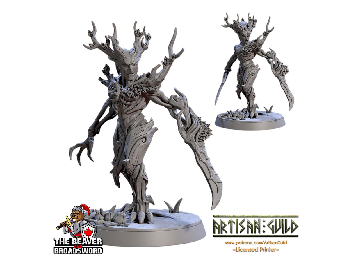 Barkwraith Spriggan D, Fighter, Monster, Fey, Dryad, DnD, Elven- High Quality Resin Printed 28mm 32mm Tabletop Miniature, Tough Figurine-1