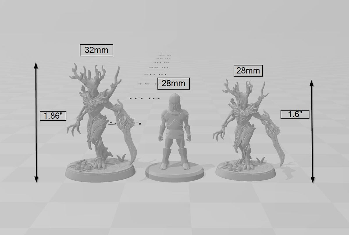 Barkwraith Spriggan D, Fighter, Monster, Fey, Dryad, DnD, Elven- High Quality Resin Printed 28mm 32mm Tabletop Miniature, Tough Figurine-2