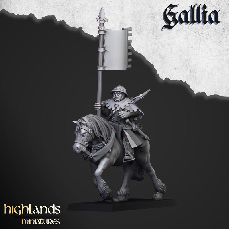 Mounted Men at Arms mini set - 28/32mm Scale Premium Resin Models for Wargaming and RPG, DnD, Human, Gallia, Durable, High Quality Cavalry-4