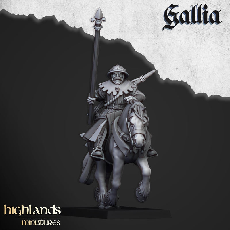Mounted Men at Arms mini set - 28/32mm Scale Premium Resin Models for Wargaming and RPG, DnD, Human, Gallia, Durable, High Quality Cavalry-6