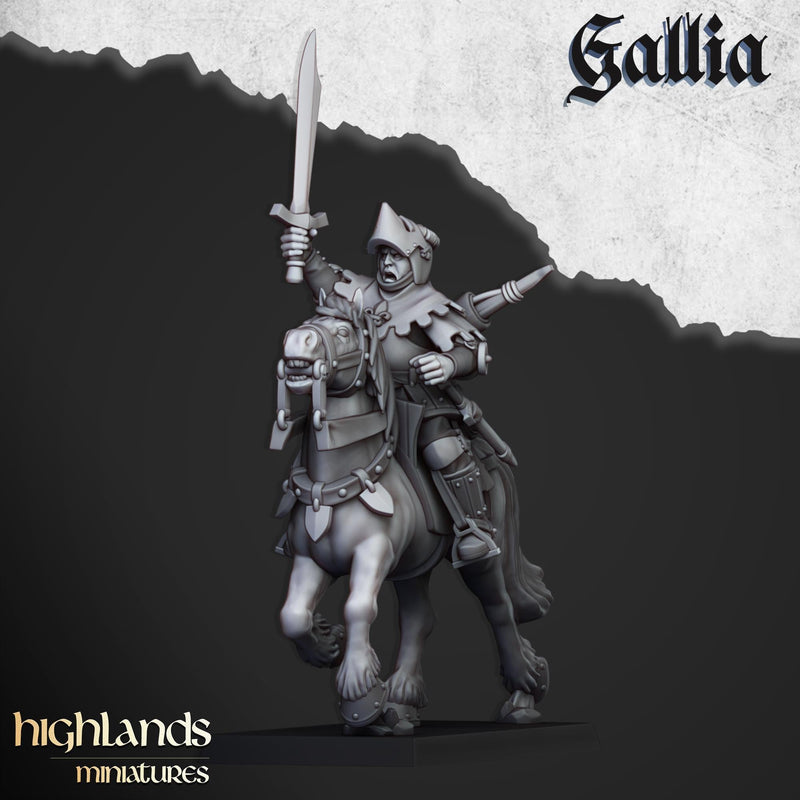 Mounted Men at Arms mini set - 28/32mm Scale Premium Resin Models for Wargaming and RPG, DnD, Human, Gallia, Durable, High Quality Cavalry-7