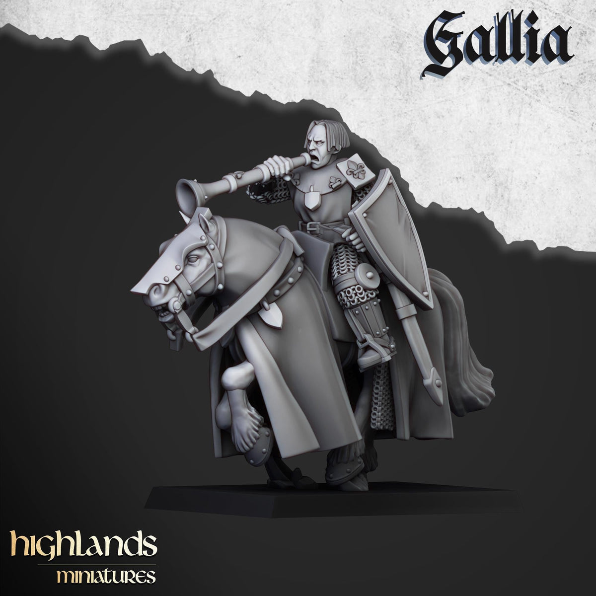 Young Knights of Gallia mini set - 28/32mm Scale Premium Resin Models for Wargaming and RPG, DnD, Human, Gallia Durable High Quality Cavalry-8