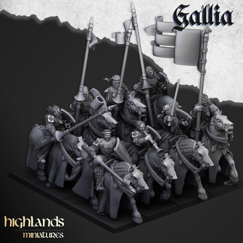 The Peasant Uprising mini set - 28/32mm Scale Premium Resin Models for Wargaming and RPG, DnD, Human, Gallia Durable High Quality Cavalry-2