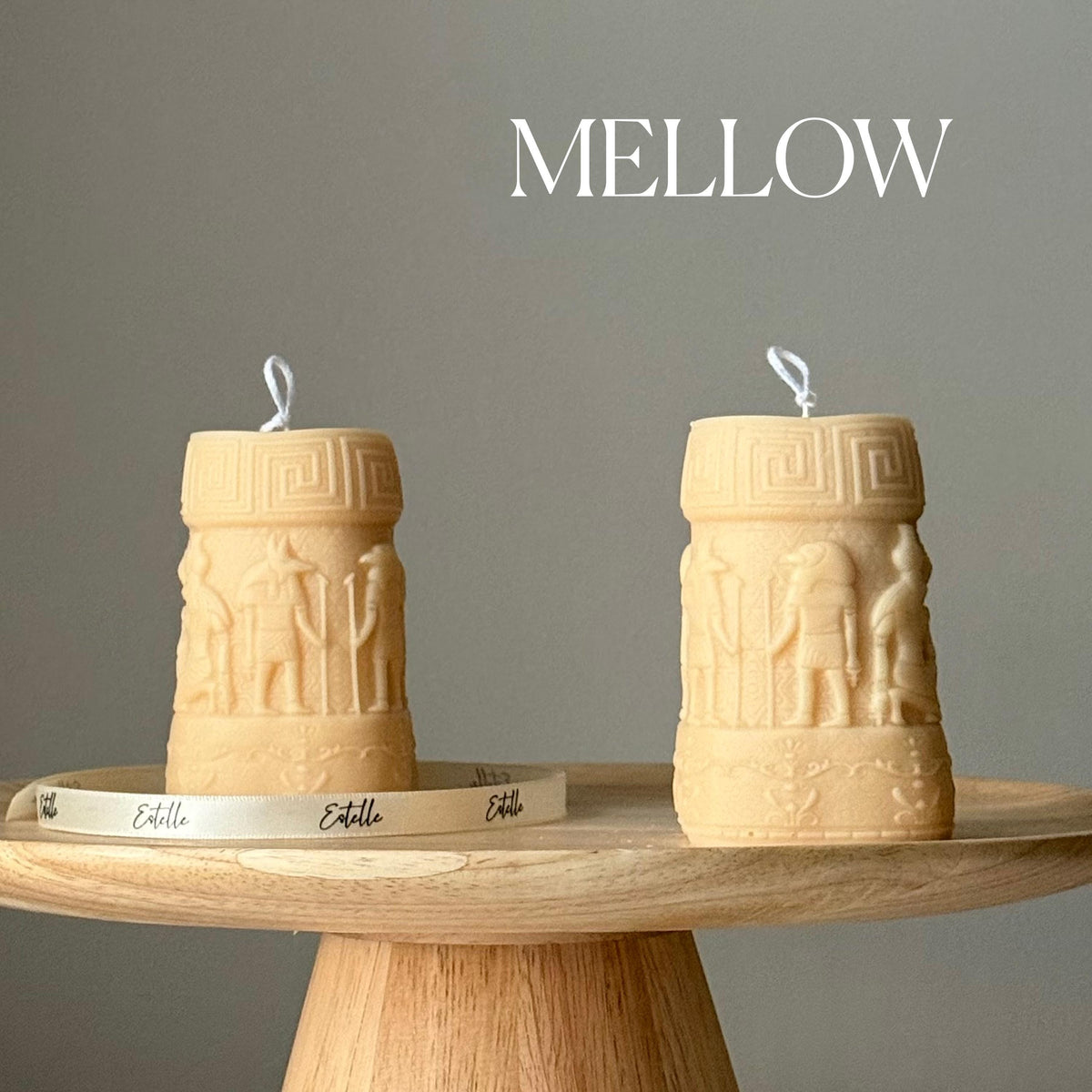 Egypt Pillar Candle: Handmade Soy Wax Table Decor-4