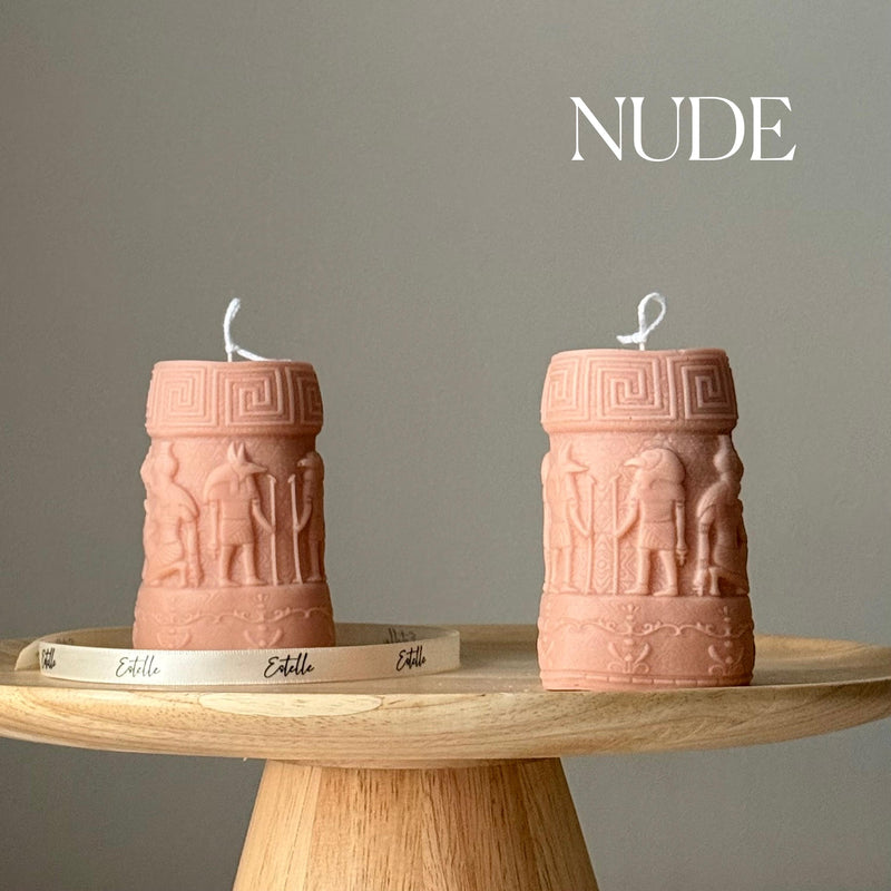 Egypt Pillar Candle: Handmade Soy Wax Table Decor-2