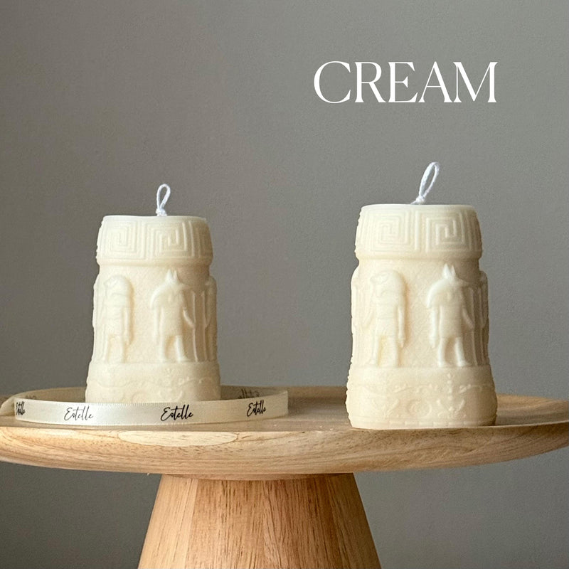 Egypt Pillar Candle: Handmade Soy Wax Table Decor-3