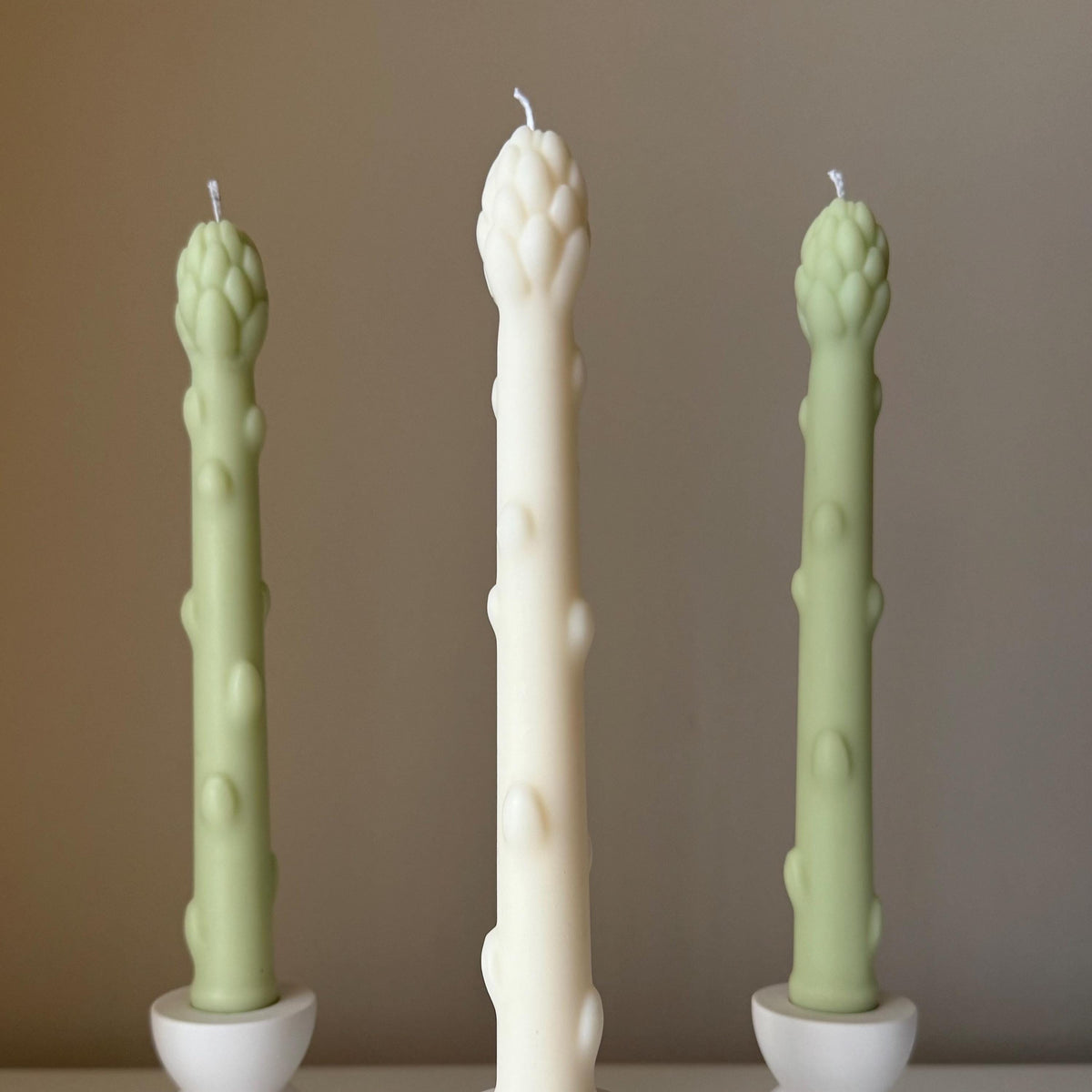 Asparagus Taper Candle: Handmade Soy Wax Dinner Candle-2