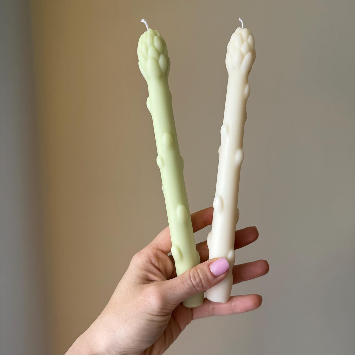 Asparagus Taper Candle: Handmade Soy Wax Dinner Candle-3