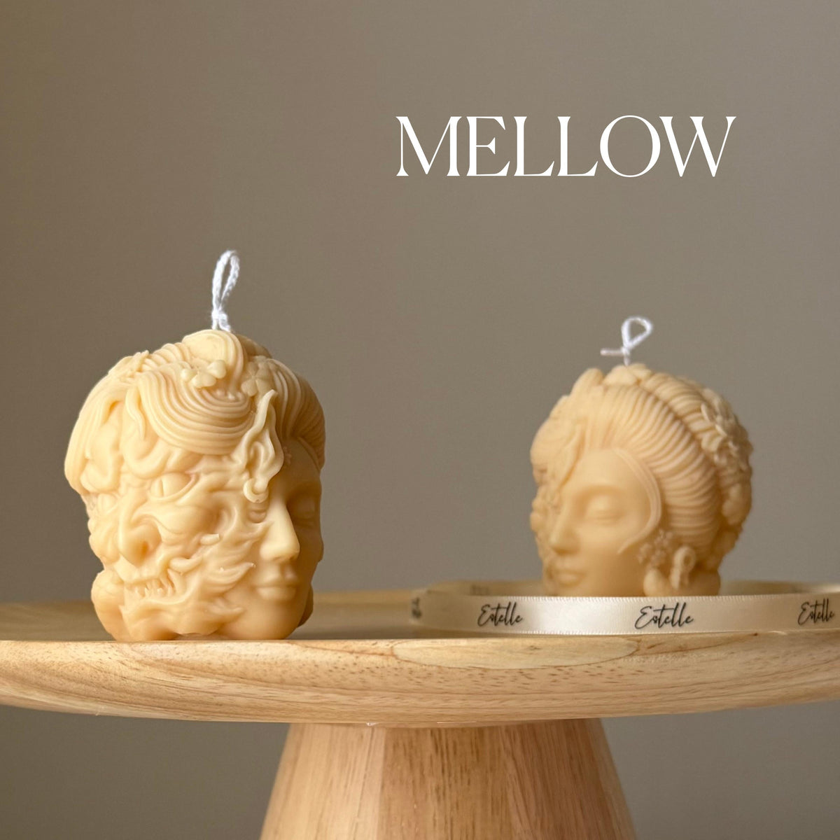 Sculptural Lady Head Candle | Handmade Soy Wax Decor-4