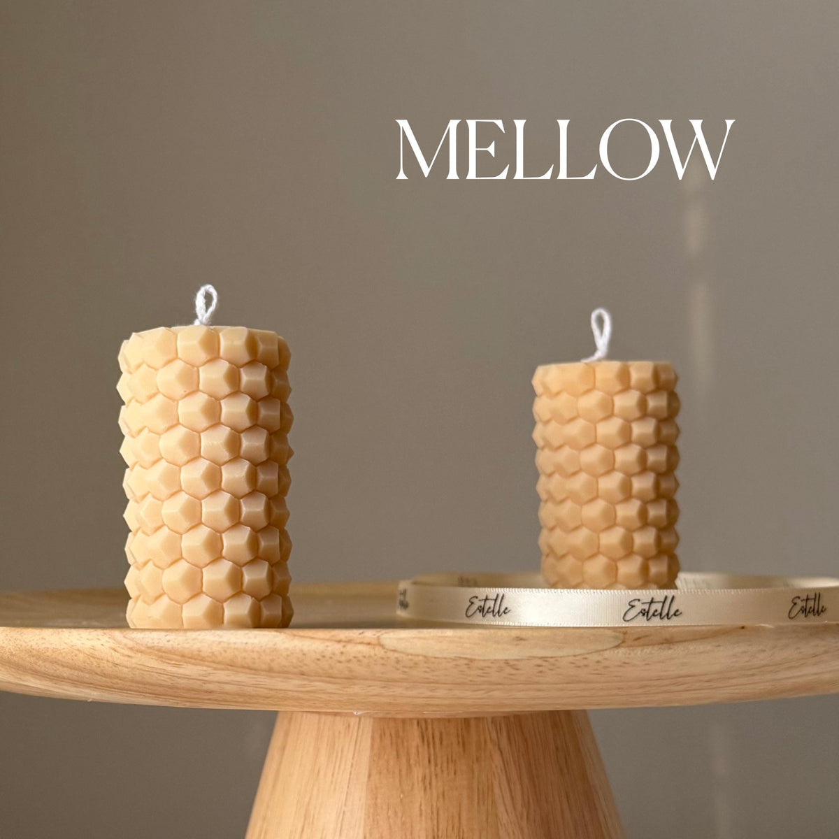 Honeycomb Soy Pillar Candle: Handmade Home Decor-4
